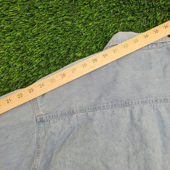 Vintage Y2K LEE Pittsburgh Button Shirt Large 25x31 Blue NFL - Picture 3 of 13